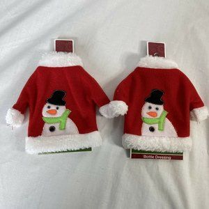 Ugly Christmas Snowman Sweater Wine Holiday Bottle Covers Dinner Party Host Gift